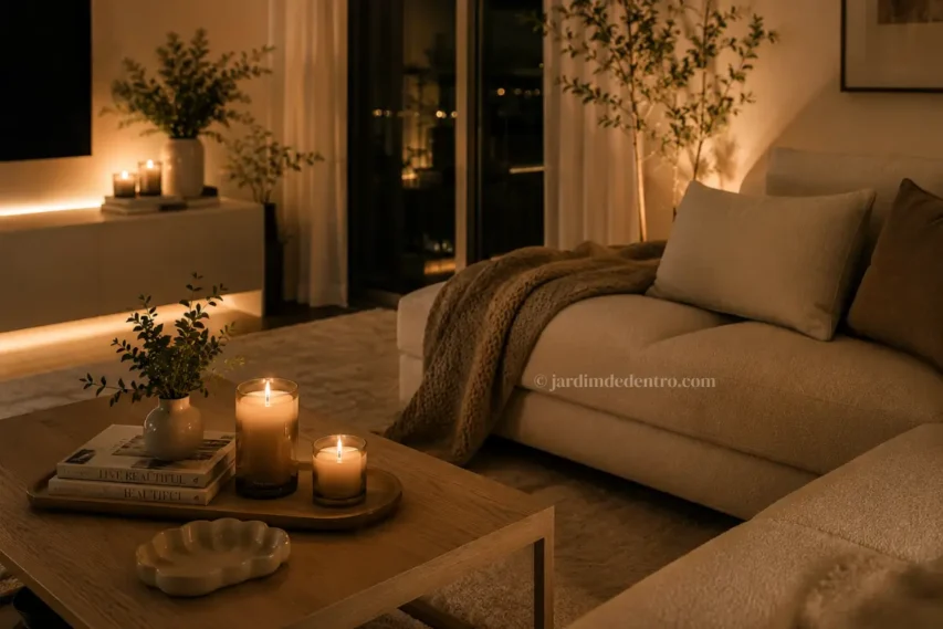 Velas decorativas e iluminação indireta - compras inteligentes