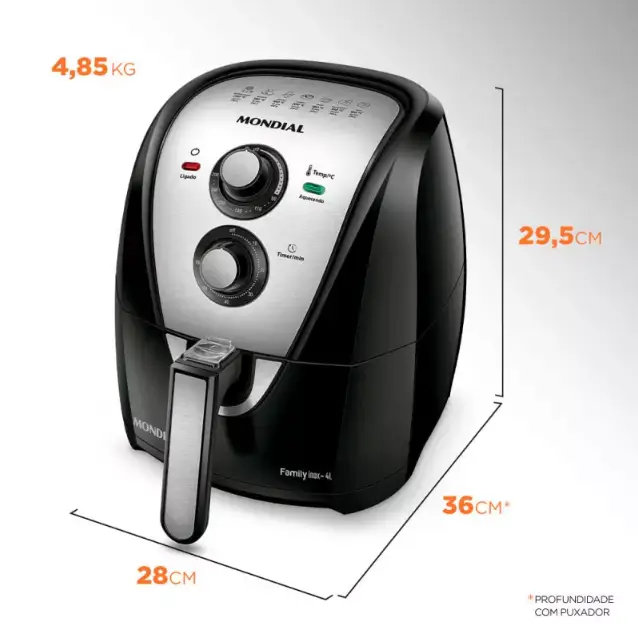 Mondial AFN 40 BI Tamanho